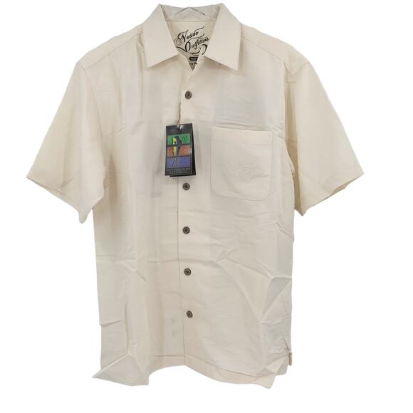 NATIVE OUTFITTERS Camp Shirt Size S New $99 Cream Ivory Hogfish Boating Water - Picture 4 of 10